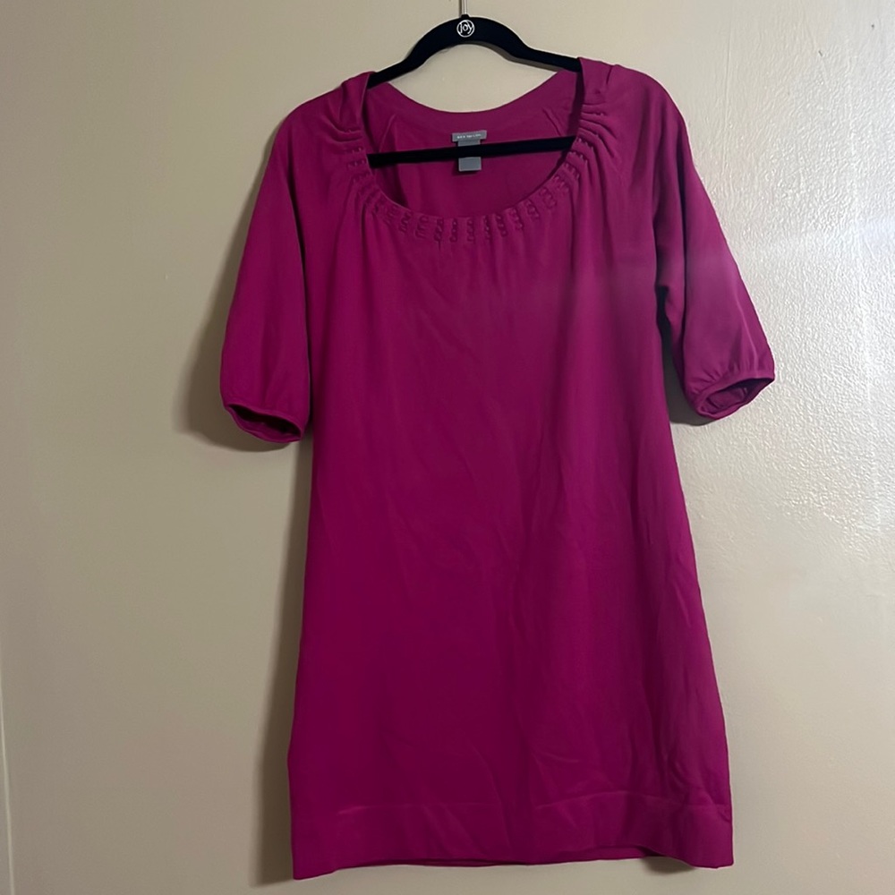 Ann Taylor Dress Sz M Wool Knit 3/4 Sleeves Fall Casual Closet Staple Feminine
